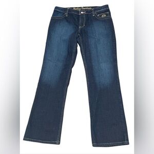 Harley-Davidson Blue Boot Cut Flare Wide Leg Jeans Size 10 Petite
